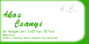 akos csanyi business card